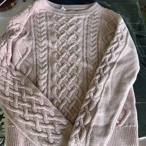 EUC pink woven sweater gap size medium